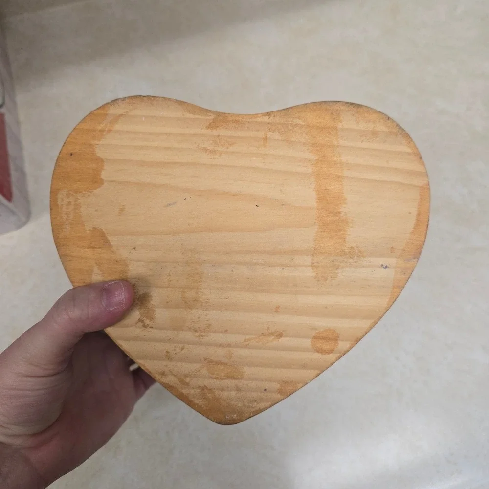 Vintage Precious Moments Wooden‎ Heart Nesting Boxes Cottagecore Trinket Set
